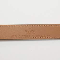 Gucci Beige Leather GG Marmont Waist Belt 75CM