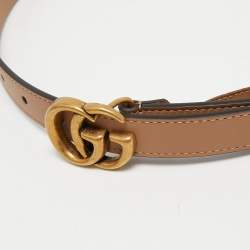 Gucci Beige Leather GG Marmont Waist Belt 75CM