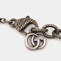Pre Owned Gucci GG Beads Resin Silver Tone Long Necklace