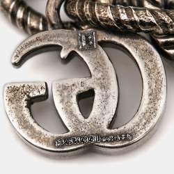 Pre Owned Gucci GG Beads Resin Silver Tone Long Necklace