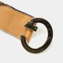 Gucci Beige GG Supreme Canvas and Leather G Buckle Belt 95CM