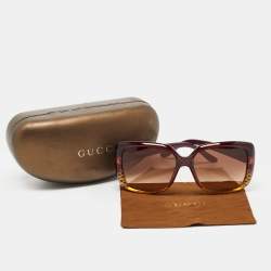 Gucci Brown Diamond Print GG 3574/S Square Sunglasses