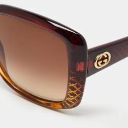 Gucci Brown Diamond Print GG 3574/S Square Sunglasses