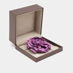 مملوكة مسبقًا Gucci Purple Silk Floral Pin Brooch