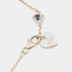 Pre Owned Gucci Blind For Love Crystal Sterling Silver Chain Bracelet