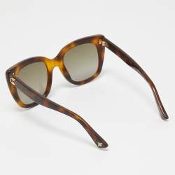 Pre Owned Gucci Brown Havana/ Brown Gradient GG0163S Oversized Sunglasses