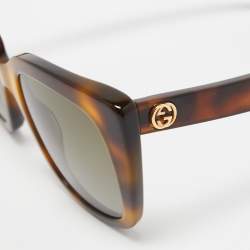 Pre Owned Gucci Brown Havana/ Brown Gradient GG0163S Oversized Sunglasses