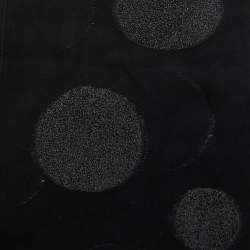 Pre Owned Gucci Black Lurex Dot Fil Coupe Silk Fringed Stole