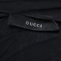 مملوكة مسبقًا Gucci Black GG Lurex Woven Silk Cashmere Scarf