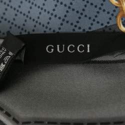 Gucci Teal & Grey Horsebit Print Silk Scarf