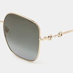 Pre Owned Gucci Brown/Gold GG0879S Oversized Sunglasses