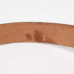 Gucci White Guccissima Leather Interlocking G Buckle Belt 80CM