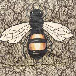 Pre Owned Gucci Beige Canvas Bee GG Supreme Trucker Hat M