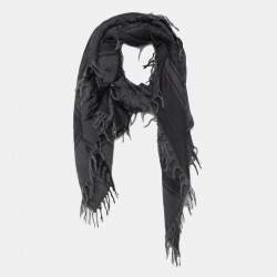 Gucci Grey Wool & Silk Survive Shawl