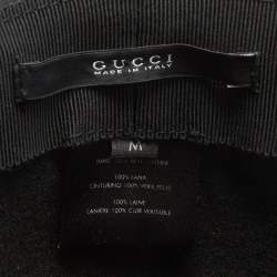 Pre Owned Gucci Black Wool Panama Hat M