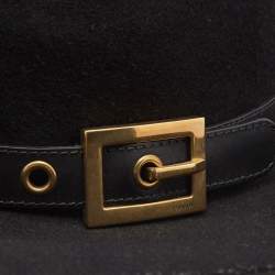 Pre Owned Gucci Black Wool Panama Hat M