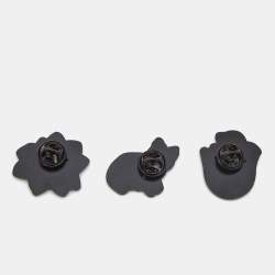 Gucci Resin Cat Chick & Cabbage Lapel Pin Set of 3