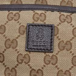 Pre Owned Gucci Brown Monogram Canvas And Leather Baby Carrier