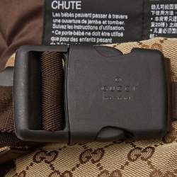 Pre Owned Gucci Brown Monogram Canvas And Leather Baby Carrier