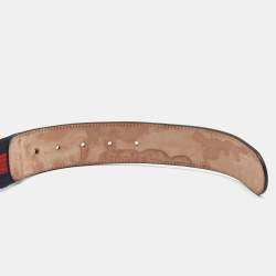 Gucci Black/Red Leather and Canvas GG Web Buckle Belt 90CM