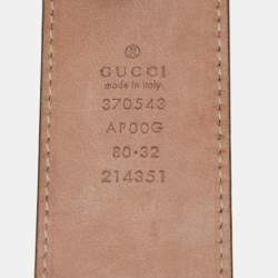 Gucci Pink Leather Interlocking G Buckle Belt 80CM