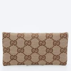 Pre Owned Gucci Beige/Blue GG Canvas and Leather Tissue Pouch