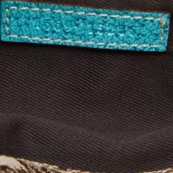 Pre Owned Gucci Beige/Blue GG Canvas and Leather Tissue Pouch