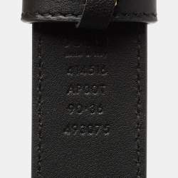 Pre Owned Gucci Black Leather GG Marmont Belt 90CM