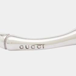 Pre Owned Gucci Bamboo Sterling Silver Hoop Earrings