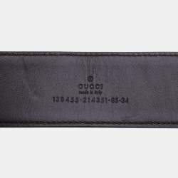 Gucci Beige/Pink GG Canvas and Leather Interlocking G Buckle Belt 85CM