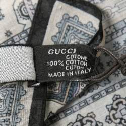 Pre Owned Gucci Multicolor Paisley Print Cotton Scarf