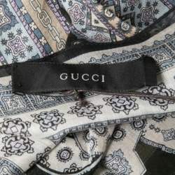Pre Owned Gucci Multicolor Paisley Print Cotton Scarf