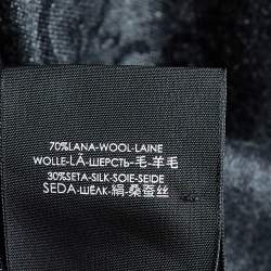 Gucci Charcoal Grey Wool & Silk Logo Monogram Scarf