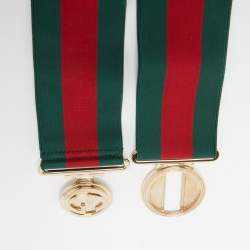 Gucci Green/Red Web Elastic Band Hysteria Belt 85CM