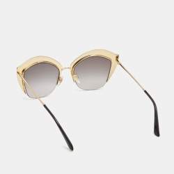 Gucci Gold/Black Crystals Embellished Cat Eye Sunglasses