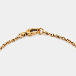 Gucci GG Crystals Resin Gold Tone Pendant Necklace