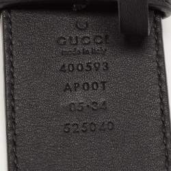 مملوكة مسبقًا Gucci Black Leather GG Marmont Buckle Belt 85CM