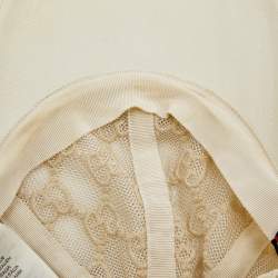 Gucci Cream GG Embroidered Mesh Cap L