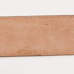 Gucci Beige/Brown GG Canvas and Leather G Buckle Belt 85CM