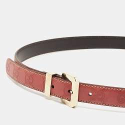 Gucci Mauve Leather Guccissima Belt 95 CM