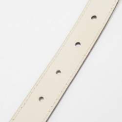 Pre Owned Gucci Off White Leather Queen Margaret Bee Slim Belt 85CM