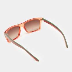 Pre Owned Gucci Red/Brown Gradient GG1013 Rectangle Sunglasses