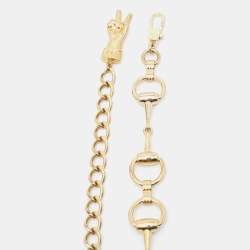 Pre Owned Gucci Gold Tone Horsebit Chain Belt