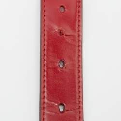 Gucci Red Leather Torchon Chain GG Buckle Belt 95CM
