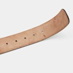 Pre Owned Gucci Ecru Guccissima Leather Interlocking GG Buckle Belt 80cm