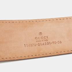 Pre Owned Gucci Brown Guccissima Leather Interlocking GG Buckle Belt 90CM