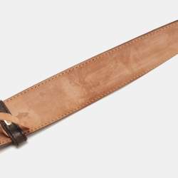 Pre Owned Gucci Brown Guccissima Leather Interlocking GG Buckle Belt 90CM