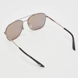 Pre Owned Gucci Gun Metal Tone/Grey GG0410SK Aviator Sunglasses
