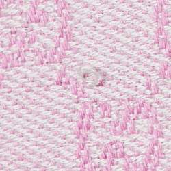 Pre Owned Gucci Rose and Ivory Guccissima Wool Jacquard Fringed Outlet Shawl