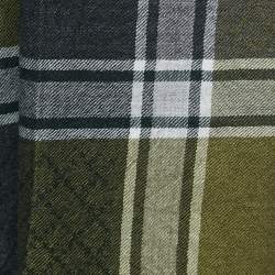 Pre Owned Gucci Green Plaid Silk and Wool Scarf